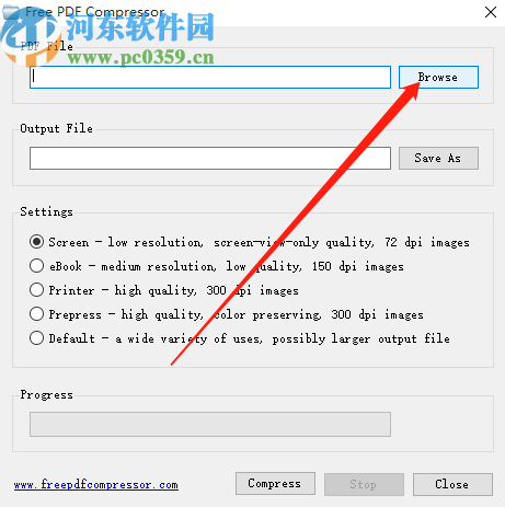 Free PDF Compressor压缩PDF文件的方法