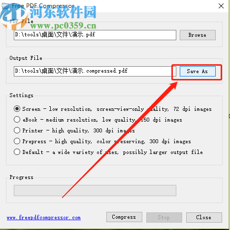 Free PDF Compressor压缩PDF文件的方法