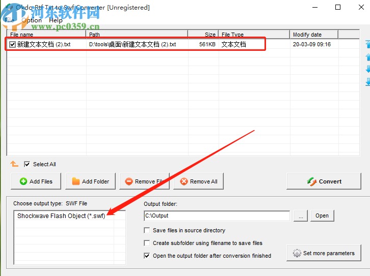 Okdo Rtf Txt to Swf Converter把TXT转换成SWF的方法