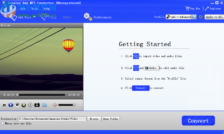 Amazing Any MP3 Converter把MP3转换成AAC格式的方法