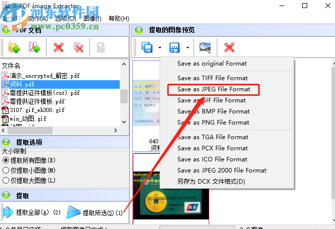 A-PDF Image Extractor提取PDF文件图片的方法