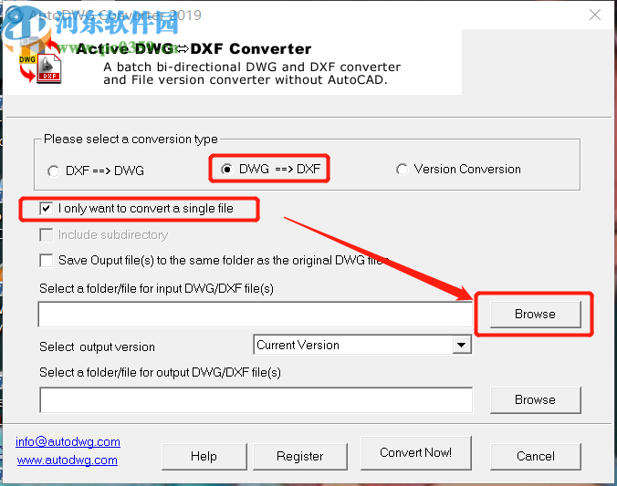 AutoDWG DWG DXF Converter将dwg转换成dxf格式的方法