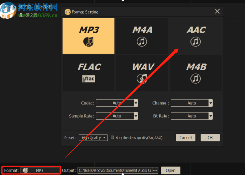 TunesKit Audio Converter将MP3转换成AAC格式的方法