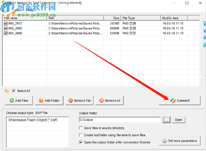 Okdo Image to Swf Converter将png图片转换成swf的方法