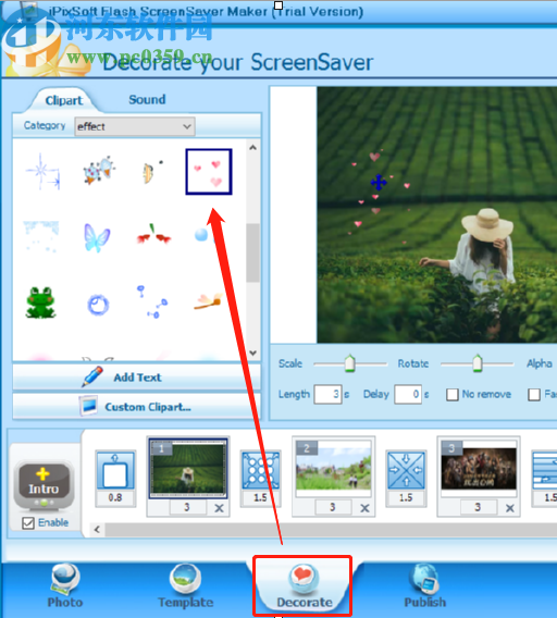 iPixSoft flash ScreenSaver Maker制作图片相册的方法