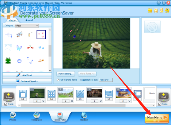 iPixSoft flash ScreenSaver Maker制作图片相册的方法