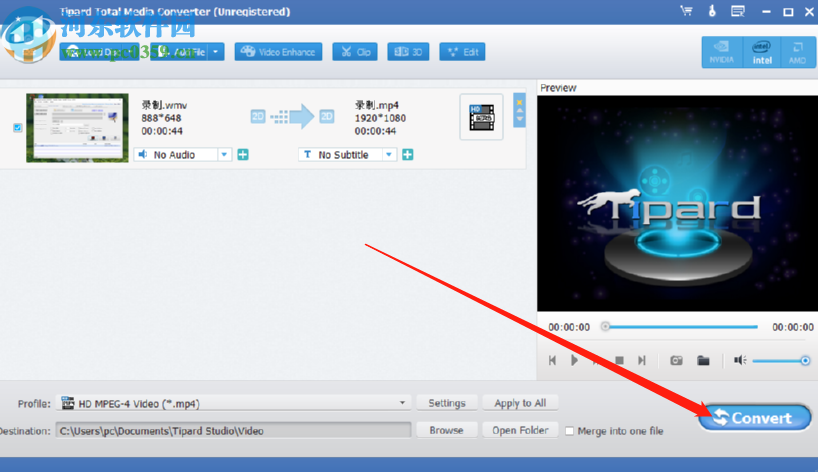 Tipard Total Media Converter将WMV视频转换成高清MP4格式的方法