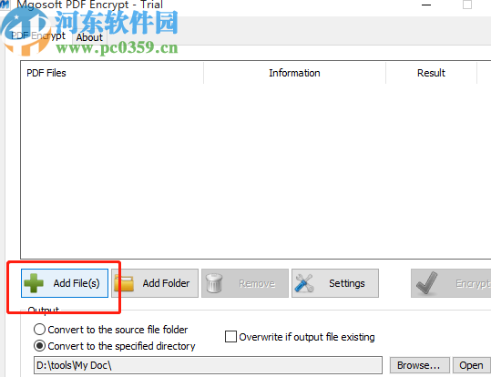 Mgosoft PDF Encrypt加密PDF文档的方法