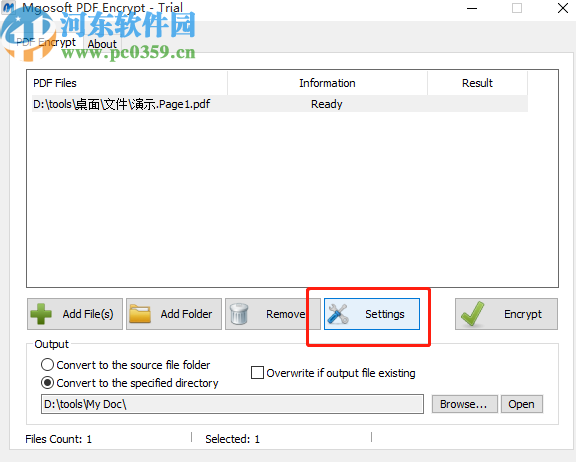 Mgosoft PDF Encrypt加密PDF文档的方法