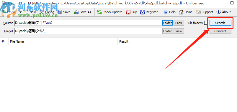Batch XLS TO PDF Converter将xls转换成PDF的方法