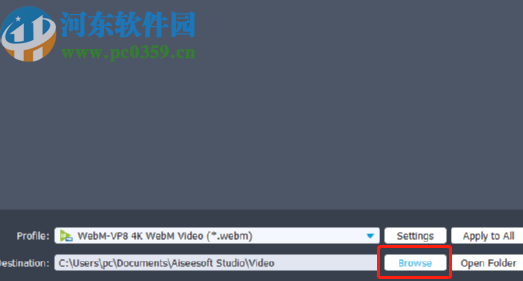 Aiseesoft MOD Video Converter将MP4转换成webm的方法