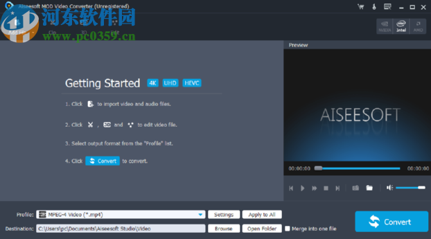 Aiseesoft MOD Video Converter将MP4转换成webm的方法