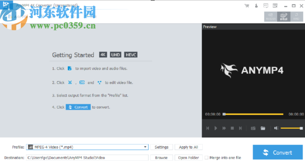 AnyMP4 4K Converter转换高清MP4视频的方法