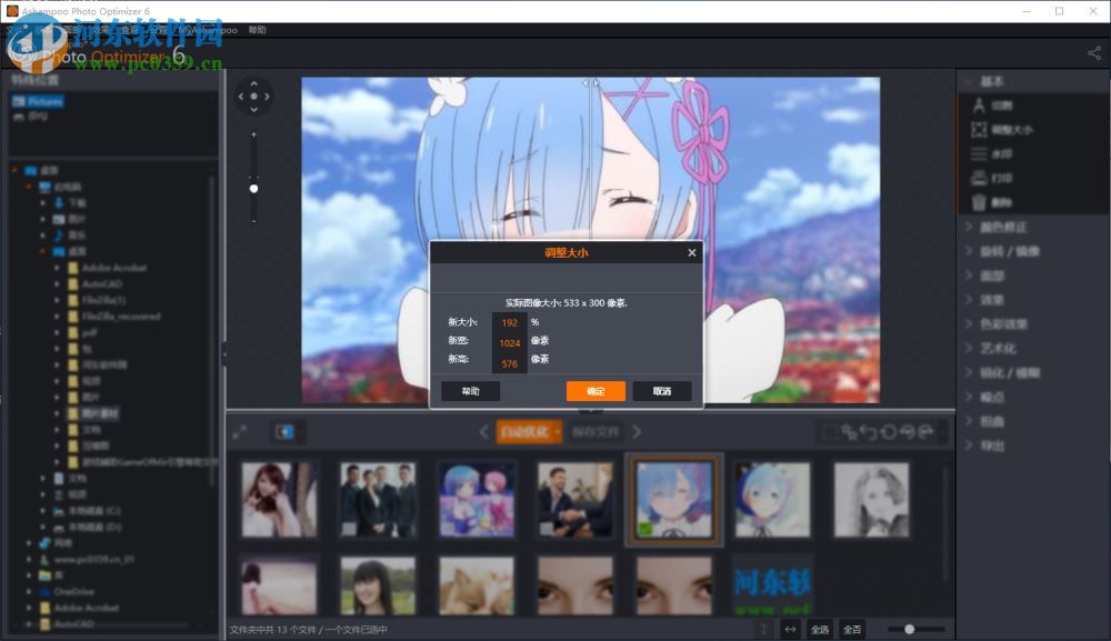 Ashampoo Photo Optimizer调整图片尺寸大小的方法