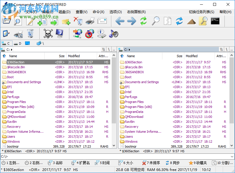 EF Commander Free设置为中文界面的方法