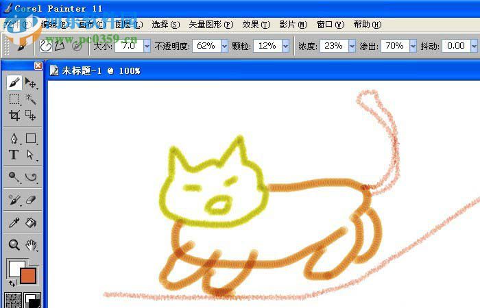 painter使用蜡笔画图的方法