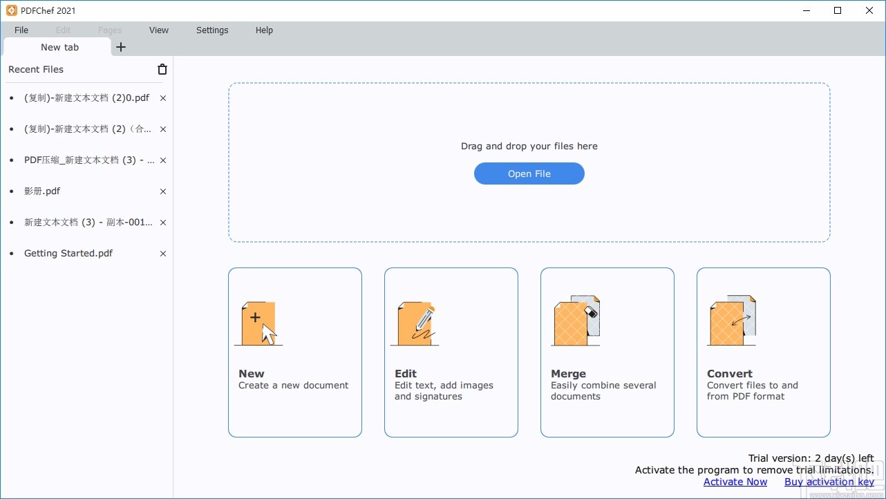 Movavi PDFChef设置中文的方法