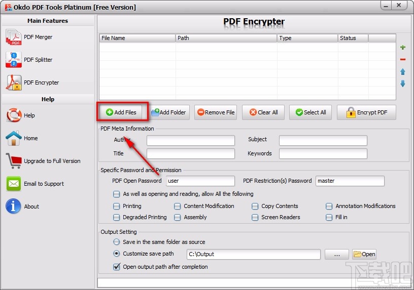 Okdo PDF Tools Platinum加密PDF的方法