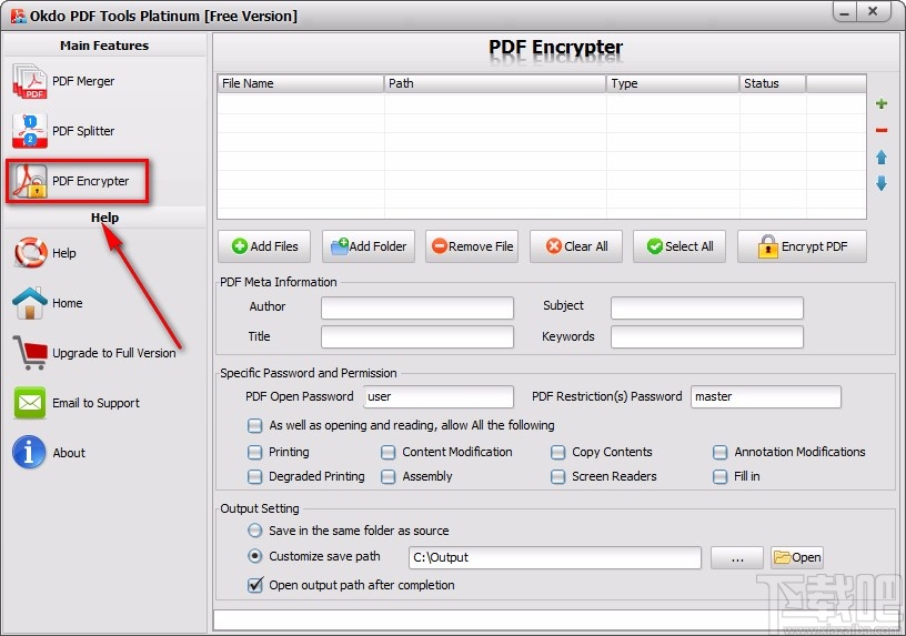 Okdo PDF Tools Platinum加密PDF的方法