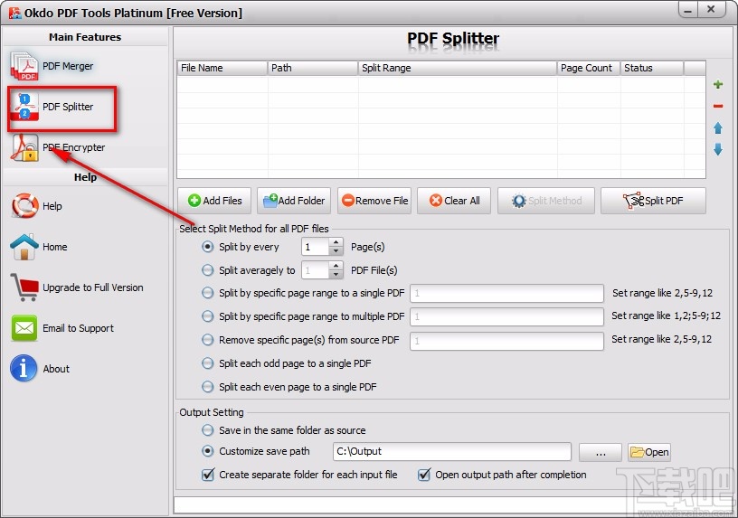 Okdo PDF Tools Platinum分割PDF文件的方法