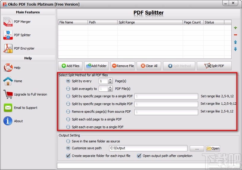 Okdo PDF Tools Platinum分割PDF文件的方法