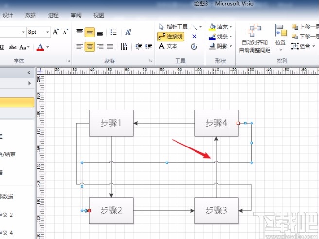Microsoft Visio设置跨线的方法