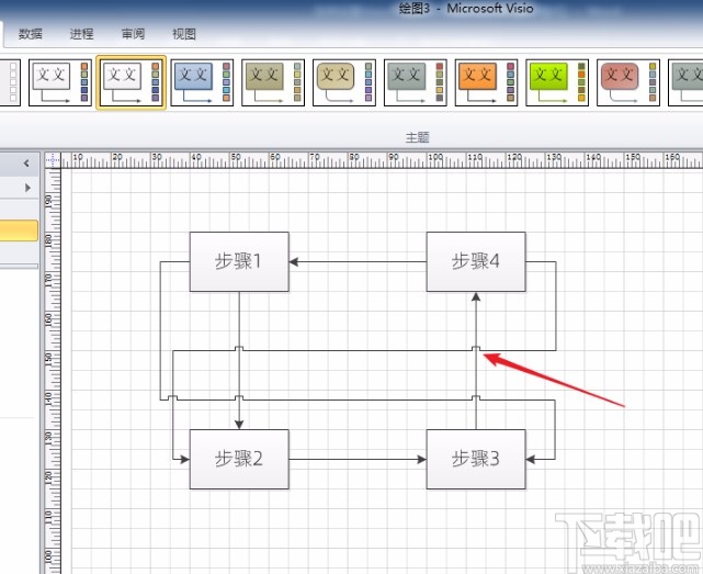 Microsoft Visio设置跨线的方法