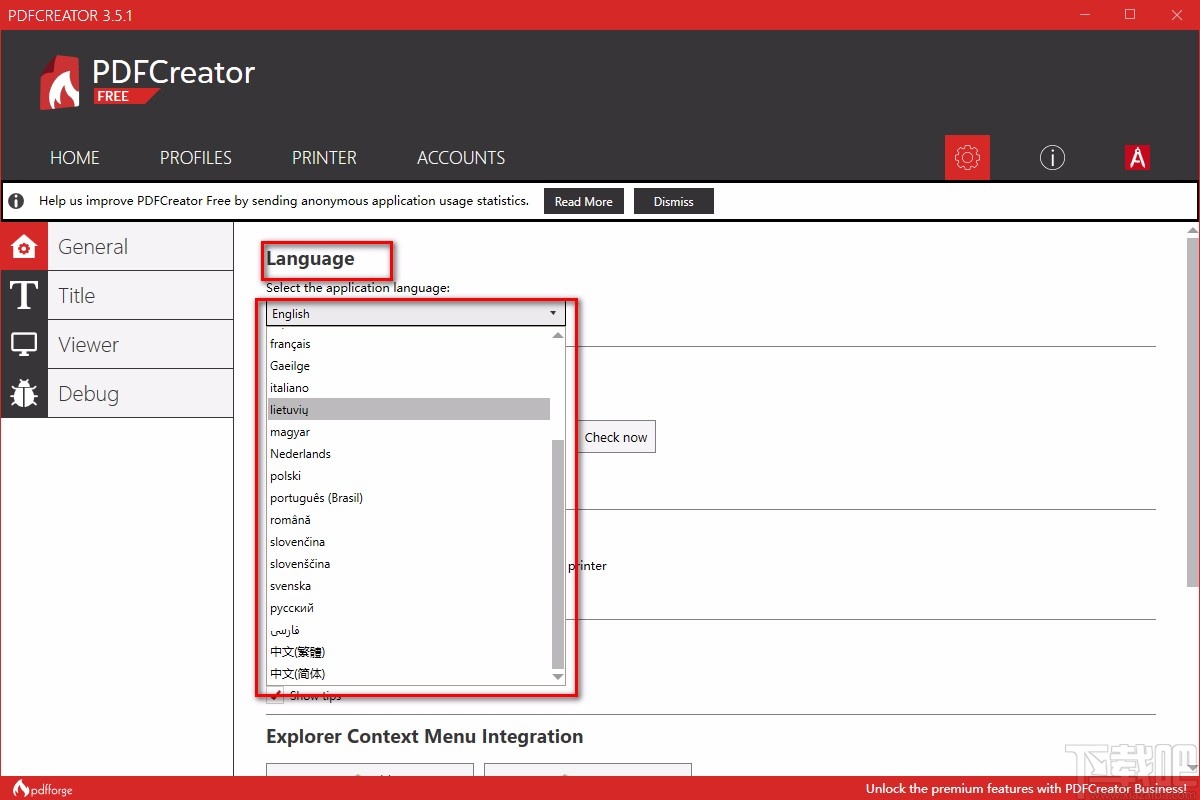 pdfcreator设置中文的方法