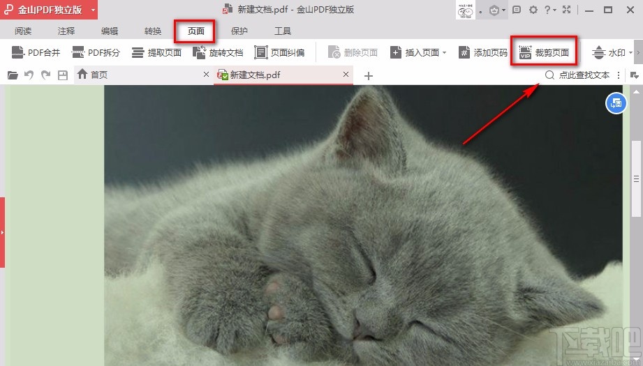 金山PDF阅读器裁剪PDF页面的方法