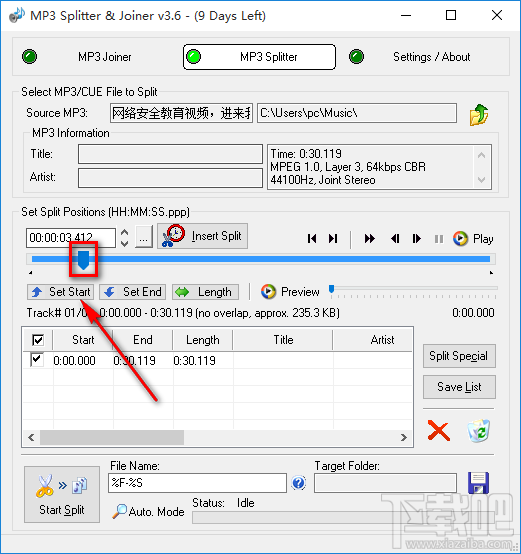 使用MP3 Splitter分割音频文件的方法步骤