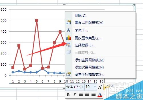 Excel2016如何修改折线图的横坐标