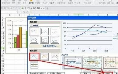 wps2016文字中折线图怎么插入