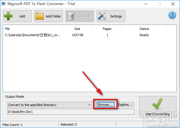 Mgosoft PDF To Flash Converter将PDF文件转为Flash文件的方法