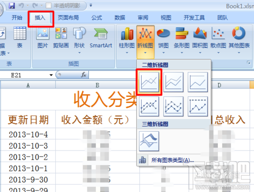 怎么利用Excel绘制百度经验每日收入变化情况趋势图