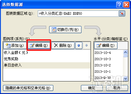怎么利用Excel绘制百度经验每日收入变化情况趋势图