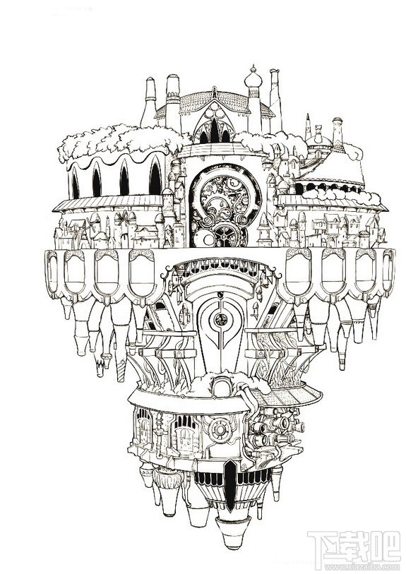 漫画上色技法 SAI绘图软件轻松画城堡