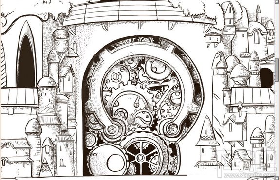 漫画上色技法 SAI绘图软件轻松画城堡