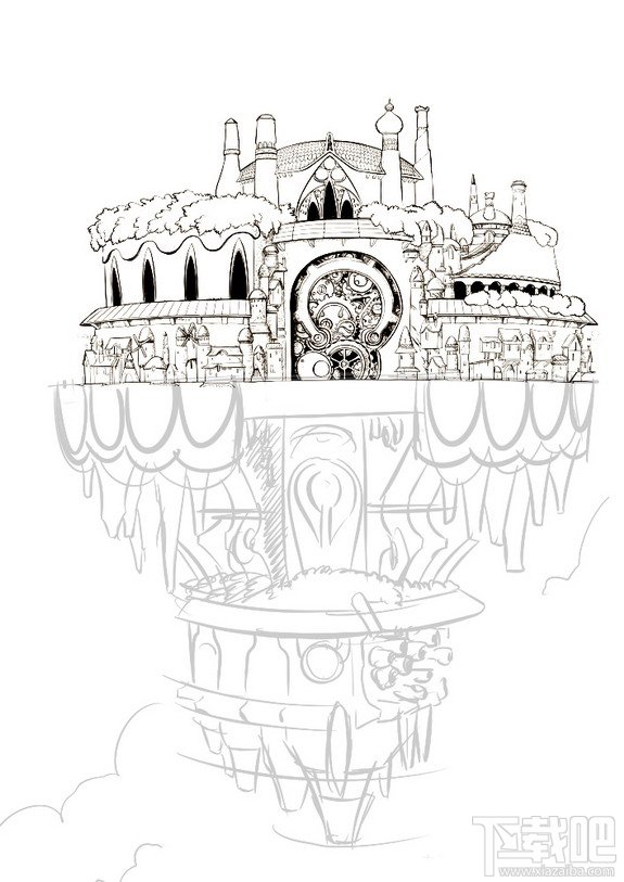 漫画上色技法 SAI绘图软件轻松画城堡