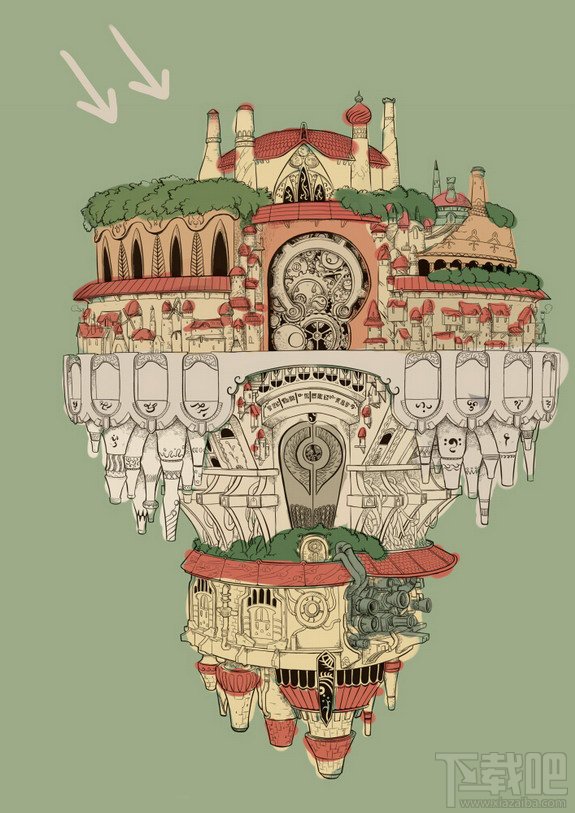 漫画上色技法 SAI绘图软件轻松画城堡