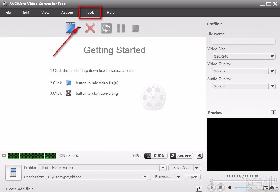 AVCWare Video Converter Free设置中文的方法