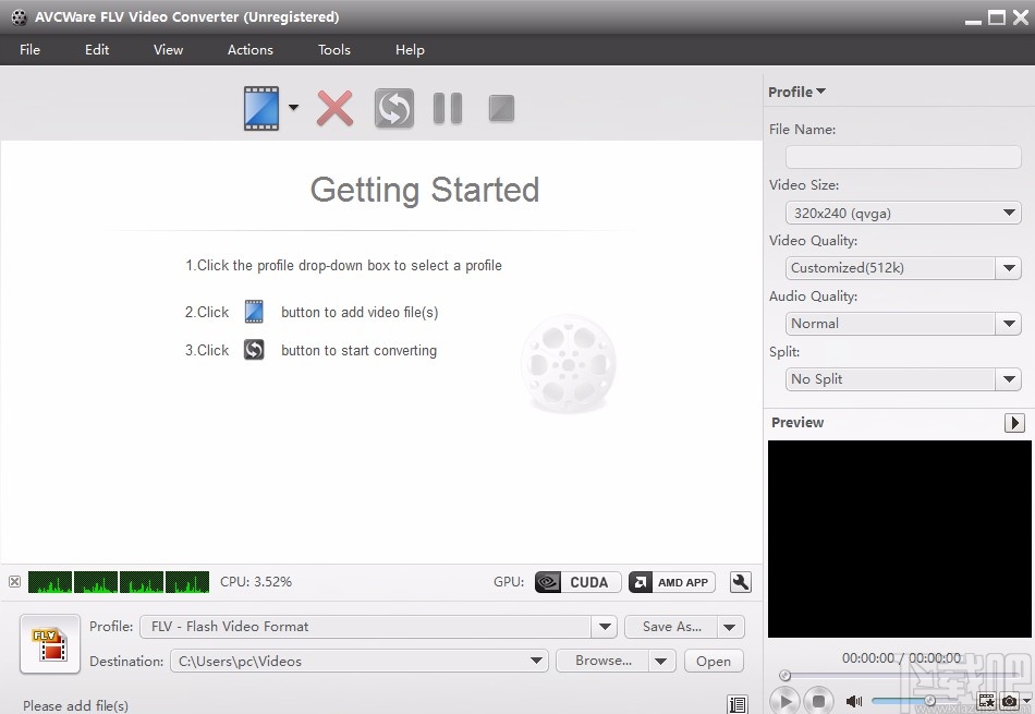 AVCWare FLV Video Converter设置中文的方法