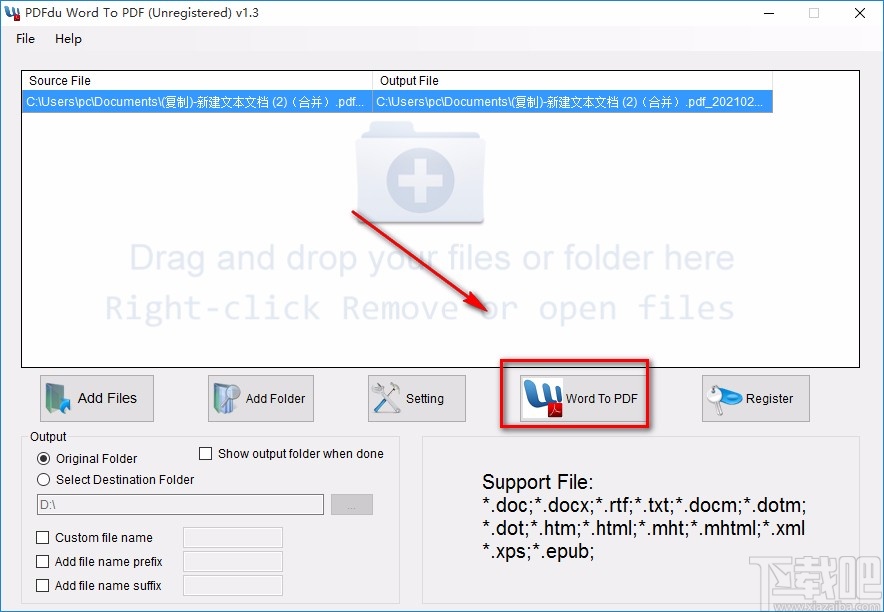 PDFdu Word To PDF Converter将word转为PDF的方法