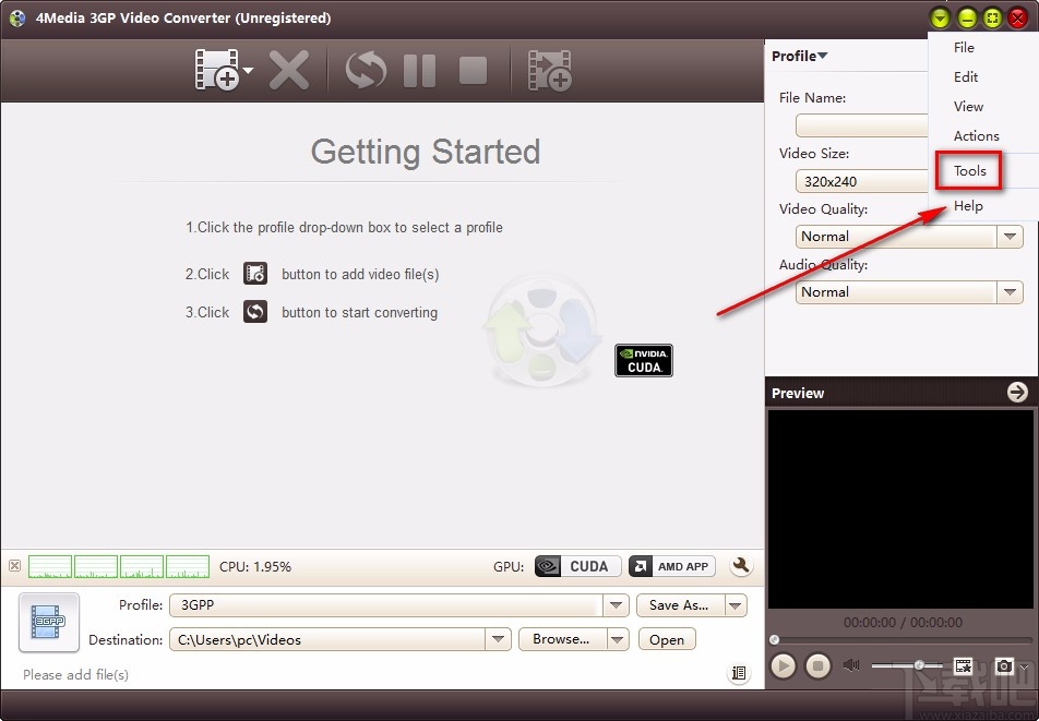4Media 3GP Video Converter设置中文的方法