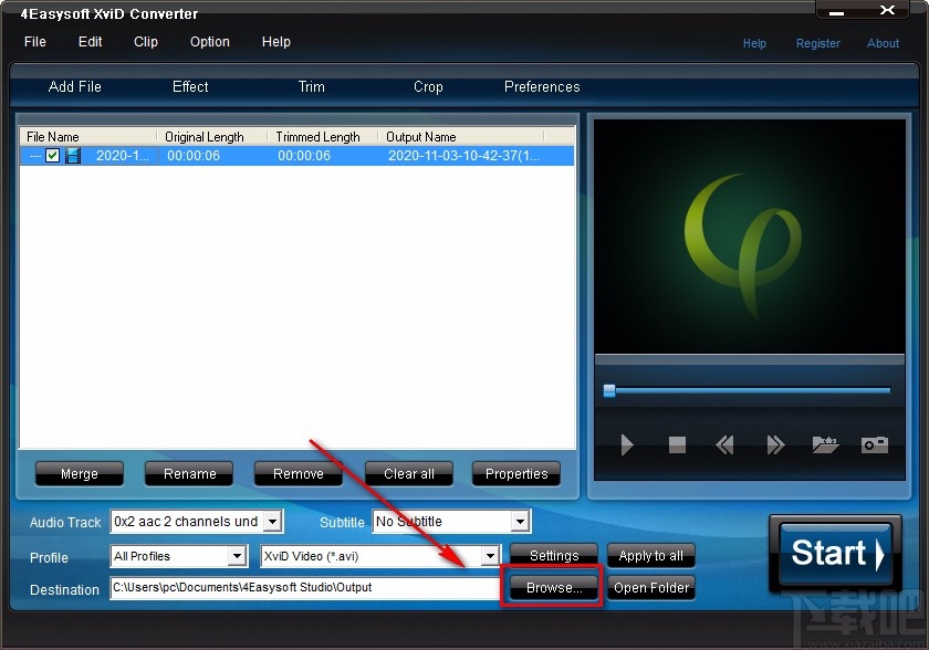 4Easysoft XviD Converter裁剪视频画面的方法