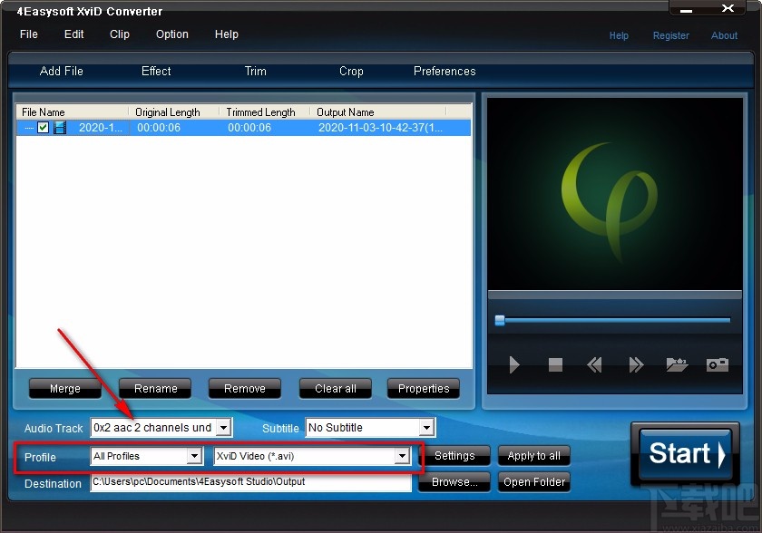 4Easysoft XviD Converter裁剪视频画面的方法