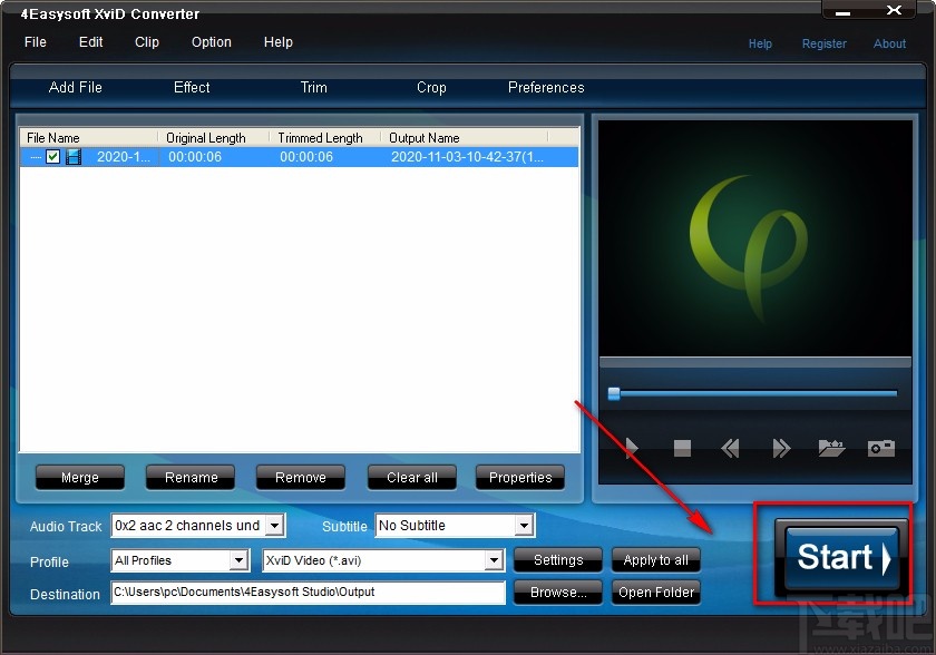 4Easysoft XviD Converter裁剪视频画面的方法