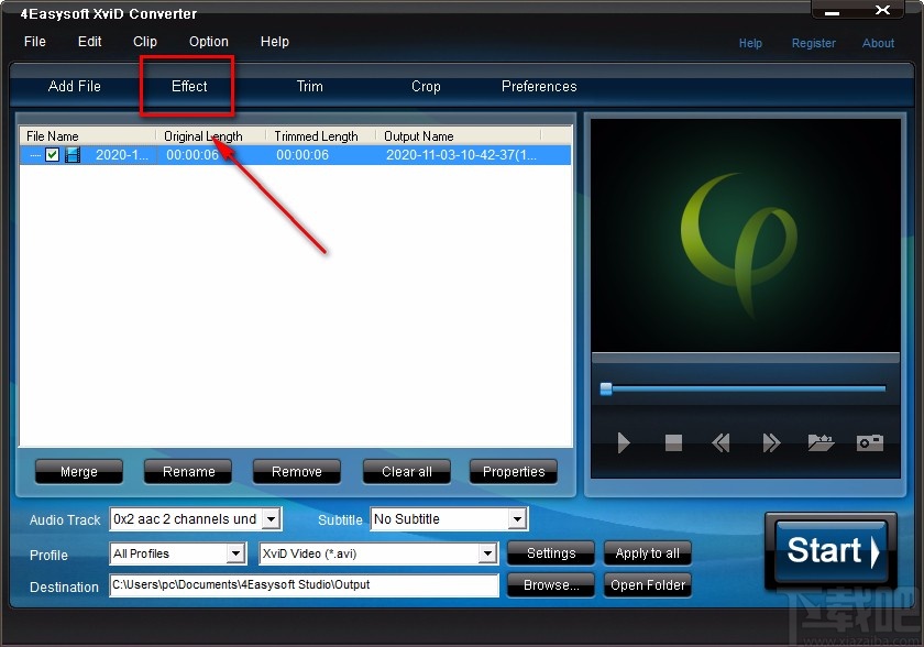 4Easysoft XviD Converter调整视频亮度的方法