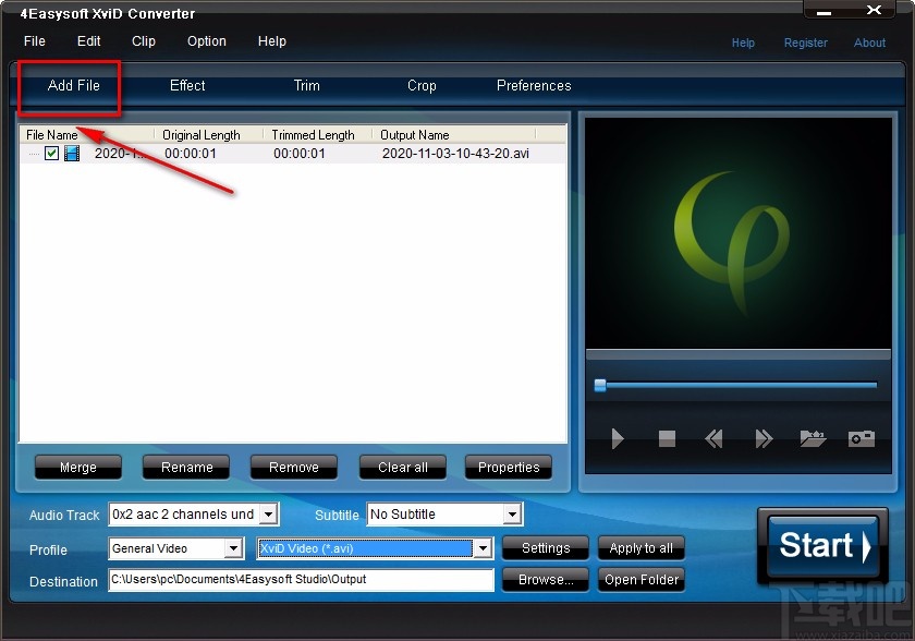 4Easysoft XviD Converter转换视频格式的方法