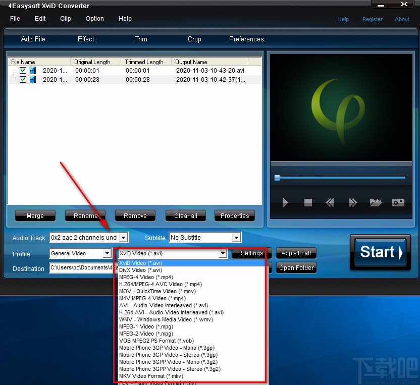 4Easysoft XviD Converter转换视频格式的方法