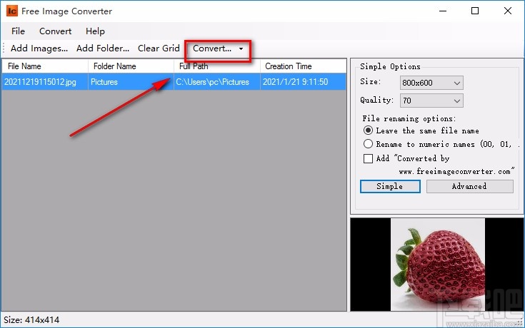 Free Image Converter调整图片大小的方法